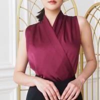 ราคา เสื้อทำงานผู้หญิงคอป้ายหน้า เนื้อผ้าซาตินลื่นเบาใส่สบายNew Fashion (21093817882)