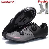 ราคา Santic รองเท้าปั่นจักรยาน สำหรับผู้ชายผู้หญิงรองเท้าเสือหมอบมืออาชีพน้ำหนักเบาล็อครองเท้าผ้าใบจักรยานจักรยาน (19824063072)