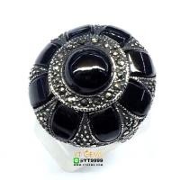 ราคา แหวนนิล แหวนเงินแท้ รมดำ พลอยนิล cz YTG 10038 (17581822933)