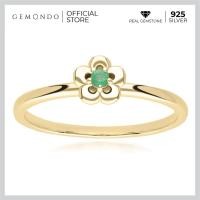 ราคา Gemondo แหวนทองคำ 9K ประดับมรกต Emerald ดีไซน์ดอกไม้ 5 กลีบ (16760626742)