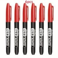 ราคา 6ชิ้น เซ็ตปากกามาร์กเกอร์ศิลปะแบบถาวรหัวปากกาบางกันน้ำหัวปากกาสีดำสีน้ำเงินหมึกสีแดงขนาด1 5มม ปากกาปากกาสีละเอียด (21358089699)