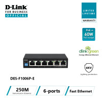 ราคา D Link DES F1006P E 250M 6 Port 10 100 Switch with 4 PoE Ports and 2 Uplink Ports (21360543923)
