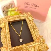 ราคา สร้อยคอเงินชุบทอง จี้พลอย 9k พลอยดอกไม้ 0 18 0 2 กรัม ทองคำแท้ 37 5 มีใบรับประกัน งานจิวเวลรี่ (16448862599)
