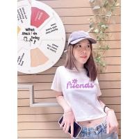 ราคา เสื้อยืดครอปคอกลมแขนสั้นสีขาว สกรีนลาย friends (19378771453)