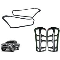 ราคา ครอบไฟหน้า ครอบไฟท้าย รุ่น อีซูซุ ดีแม็กซ์ ISUZU DMAX D MAX ปี 2018 2019 สีดำด้าน 4 ชิ้น (9833289603)