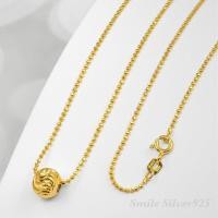 ราคา สร้อยคอเงินแท้ 92 5 Italy ชุบทอง 24k จี้บอล SS ลายไข่ปลา (19760102652)