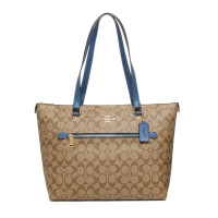 ราคา กระเป๋าถือ Coach แท้ ทรง Tote Coated canvas ลาย Signature สายหนัง รุ่นใหม่ มีช่องซิปปิดด้านหน้า COACH 79609 GALLERY TOTE IN SIGNATURE COATED CANVAS (4794522540)