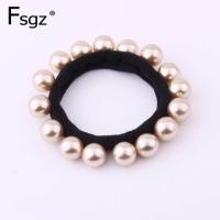 ราคา สายคาดยางยืดหยุ่นสูงยางรัดผมไข่มุกคุณภาพเชือกลูกปัดผู้หญิงใหม่ล่าสุดที่มัดผมหางม้าไข่มุกแข็ง (17557333579)