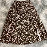 ราคา กระโปรงผ้าชีฟองลายเสือ กระโปรงฤดูร้อนยาวคลุมเข่า กระโปรงยาวสไตล์สาวเกาหลี กระโปรงผ้าชีฟอง แหวกข้าง (16634189812)