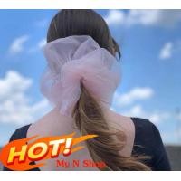 ราคา ยางรัดผมโดนัทผ้าแก้วซีทรูวงใหญ่ ยางรัดผมแฟชั่น ยางรัดผมสไตล์เกาหลีสำหรับผู้หญิง ยางมัดผมยางผูกผมถนอมเส้นผมรัดแน่นแข็งแรง (1787206670)