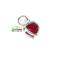 ราคา จี้หัวใจ จี้ทับทิม จี้เงินแท้ พลอยทับทิมชาตั้ม YTG 9194 (17445981513)
