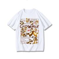 ราคา เสื้อยืดคุณภาพดี พิมพ์พรีเมี่ยม Fashion Cartoon Anime Chip n Dale Printed Patterns Women Summer Thin Section Cotton T shirt Kawaii Cute Girl Stu Tee (20615705497)