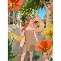 ราคา อก29 40 มินิเดรสสายเดี่ยวผูกโบว์ไหล่สไตล์มินิมอล (7945573058)