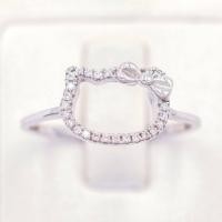 ราคา Lucky Gems แหวนคิตตี้รอบๆ เงินแท้92 5 เพชร CZ เกรด Premium เล่นไฟดี ชุบทองคำขาว LKM703 (17910565896)