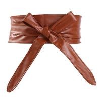 ราคา เข็มขัดสำหรับผู้หญิงผูกโบว์ห่อรอบๆหนังสังเคราะห์สไตล์โอบิสีดำสายรัดเอวแถบคาดเข็มขัดสตรีสีน้ำตาลแถบ Hailiu222865 (18620980279)