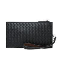 ราคา Mens Soft Leather Wallet Long Wallet Young Mens Business Style Wrist Clutch Bag Horizontal Zipper Clutch Bag OCT (20657351453)