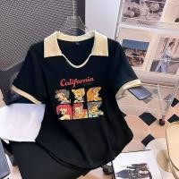 ราคา Luxqlo เสื้อยืดสตรีคอกลมแขนสั้นบางแฟชั่นใหม่แบบลำลองเกาหลีฤดูร้อนขนาดพิเศษผู้หญิงเสื้อเอวลอย (19552193417)