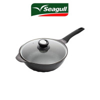 ราคา กระทะเคลือบลายหินอ่อน Seagull กระทะทรงลึกเคลือบลายหินอ่อน เอ็มเพอเรอร์ อินฟินิตี้ 28 ซม พร้อมฝาแก้ว กระทะทรงลึกซีกัล ใช้ได้กับทุกเตา (17655481389)