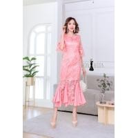 ราคา ชุดออกงาน เดรสลูกไม้แขนกระดิ่ง M 3XL มี3สี ชุดไปงาน ชุดราตรี เดรสยาวออกงาน ชุดคุณแม่ ชุดไปงานกลางคืน ชุดงานบุญ ชุดเดรสยาว สวยๆ เดรสหางปลา BBS (17867118710)