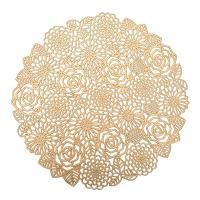 ราคา 1pc 4pcs Table Mat Hibiscus Flower Bronzing PVC Placemat Hollow Insulation Coaster Pads Table Bowl Home Christmas Decor Heat Resistant (20330589232)
