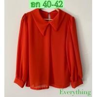 ราคา เสื้อชีฟองคอบัว มีซับใน ผ้านิ่ม ใส่สบาย อก 40 42 ความยาว 26 (18270957951)