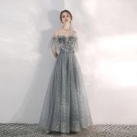 ราคา EXQUISITE ONE ชุดเดแต่งงานเลื่อมยาวสำหรับผู้หญิงชุดเจ้าสาวสีเทา2023ชุดราตรีทางการสีเงินชุดเดบิวต์สำหรับผู้หญิง (20134586140)