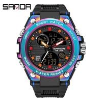 ราคา SANDA Jam Tangan Digital ผู้ชายสไตล์ทหารนาฬิกากีฬา50เมตรนาฬิกาสำหรับผู้ชายนาฬิกาข้อมือไฟฟ้ากันน้ำ Reno Masculino 739NHYT (20099150118)