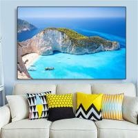 ราคา ภาพทิวทัศน์ผ้าใบวาดภาพเกาะกรีซภาพทิวทัศน์ทะเลมหาสมุทรบนชายหาด0717 Zakynthos (19739270505)
