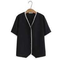 ราคา มีไซส์ใหญ่ Plus Size Womens V neck White Black Summer Blouses Ladies Office wear Irregular Female Tops Solid Color XL 3XL Blusas (18650096249)