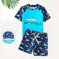 ราคา LB ชุดว่ายน้ำเด็กโต 4xl ชุดเที่ยวทะเล ช เซ็ตชุดว่ายน้ำกันแดดแบบแห้งไวสำหรับเด็กผู้ชาย ชุดว่ายน้ำฉลาม ฟรีหมวกว่ายน้ำ ชุดว่ายน้ำเด็กชาย 10 ขวบ (15538454423)