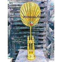 ราคา พัดตาลปัตร พัดใบลาน พัดโบกไม้ ปิดทอง โบกกลาง (8621450817)