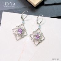 ราคา LenYa Jewelry ต่างหูเงินแท้ ประดับพลอย อเมทิสต์ Amethyst และ บลูโทแพซ เสริมให้ร่ำรวยอย่างมีสติ (1360324340)