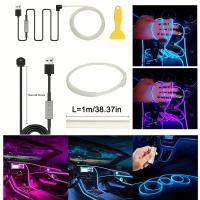 ราคา ไฟ LED 7สีสำหรับภายในรถ1ม 4ม หลอดไฟ LED ตกแต่งไฟ LED 7สี RGB นีออนสำหรับงานปาร์ตี้ไดโอดที่มีความยืดหยุ่น (21357298794)