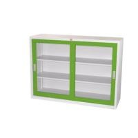 ราคา Raminthra Furniture ตู้เอกสารเหล็ก บานเลือนเตี้ย 4 ฟุต กระจก สีเขียว ขาว Cabinet (176150800)