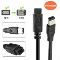 ราคา LUNA electronic accessories FireWire 800 IEEE 1394B 9pin 6Pin To 6pin 4 Pin To 4 Pin IEEE 1394สำหรับสายเคเบิลอะแดปเตอร์ ILink 4Pin Firewire 400สาย1 8M 3M 5M (16377331254)