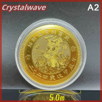 ราคา จัดส่งรวดเร็ว สร้อยราศีมังกร2024ปีฟอยล์สีทองของที่ระลึกจากประเทศจีนเครื่องประดับจี้เหรียญของขวัญตกแต่งบ้านรถยนต์ (21202532885)