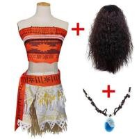 ราคา ผู้ใหญ่เด็กคอสเพลย์ Vaiana Moana ชุดเจ้าหญิงเจ้าหญิงสร้อยคอวิกผมสาวปาร์ตี้ฮาโลวีน Moana ชุดเครื่องแต่งกายคอสเพลย์ (20534151236)