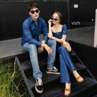 ราคา ชุดคู่ยีนส์ ชุดคู่ไปงาน ชุดคู่ออกงาน ชุดไปงาน ชุดออกงาน เสื้อคู่ ชุดจั๊มสูท เสื้อคู่แฟน ชุดไปทะเล ชุดคู่รัก VSM 4353 (19609046823)