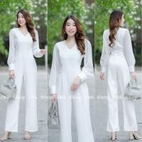 ราคา จั้มสูท ผ้าZara ดีไซส์ช่วงแขนด้วยผ้าชีฟอง ติดซิปหลัง (21055106380)