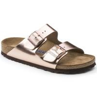 ราคา Original 2021 Birkenstockรองเท้าแตะ Women Inspiration Collection Metallics Arizona Natural Leather Metallic Copper (20518631221)