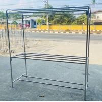 ราคา ราวตากผ้าสแตนเลส 304 ยาว1 5ม คานล่าง2เส้น ล้อยาง3นิ้วล็อคได้ (21391271255)