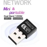 ราคา Usb Wifi Dongle 1200Mbps USB2 0 Dual Band 2 4G 5G WiFi Adapter ไร้สายเสาอากาศสำหรับ Windows 10 7 8 XP Vista Mac OS PC (20260150703)
