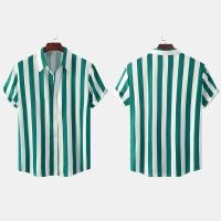 ราคา ส่งของ เสื้อเชิ้ตแขนสั้น ทรงหลวม ลายทาง พลัสไซซ์ สีชมพู เขียวมรกต น้ําเงิน เทา แดง เหลือง ดํา เหมาะกับฤดูร้อน สําหรับผู้ชาย (19692677280)