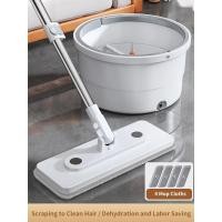 ราคา Spin Mop With Bucket Hand Free Lazy Squeeze Mop Automatic Magic Floor Mop Self Cleaning Nano Microfiber Cloth Square Mop (19649700760)