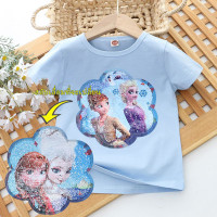 ราคา LOBER เสื้อยืดปักเลื่อม เสื้อยืดเด็กผญ เสื้อยืดลายกราฟฟิกเปลี่ยนได้ เสื้อยืดที่เปลี่ยนลาย เสื้อยืดลายดิสนีย์ เสื้อยืดเจ้าหญิงเด็กผู้หญิง (19117375449)