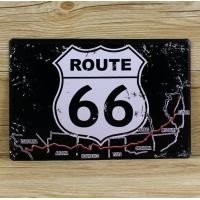 ราคา MonkeyAct ป้ายสังกะสีวินเทจ Route 66 Black ขนาด 20x30 ซม (13637523)