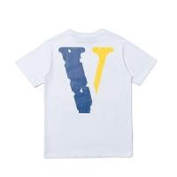 ราคา เสื้อยืดins2022 Two color print VLONE Men Woman t shirts Short Sleeve Cotton O Neck Fashion Cal Big V Sum (17247901996)