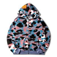 ราคา BAPE ผู้ชาย Hoodies เสื้อกันหนาว Shark Zipper Glow In The Dark Hoodie Men S Camouflage ขนแกะแขนยาว Hooded Coat (16541399495)