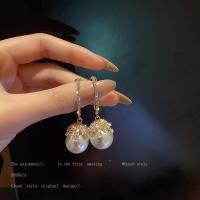 ราคา New Korean Vintage Cute Elegant Rhinestone Crystal Pearl Dangle Earrings For Women Elegant Simulated Pearl Luxury Jewelry Gift (20359593734)