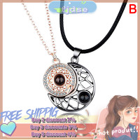 ราคา FJ สร้อยคอ2ชิ้น100ภาษาพระอาทิตย์และดวงจันทร์จี้แม่เหล็กความทรงจำแห่งความรัก (20699071392)